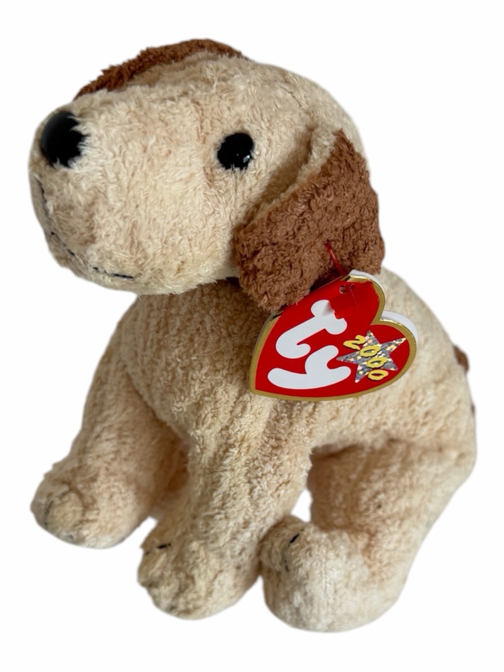 Vintage NWT Beanie Baby Ty Rufus Dog 2000 Retired Tan Stuffed Animal Terrier